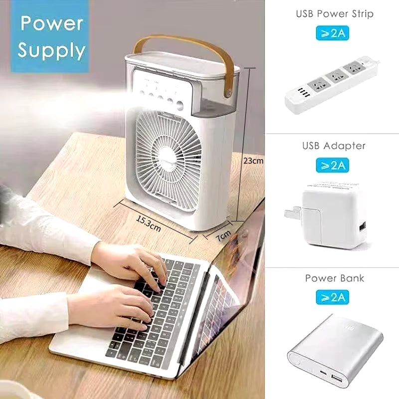 Portable Mini Air Conditioner Fan Humidifier